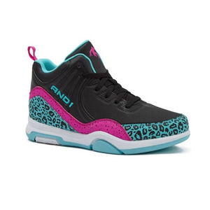 AND1 Sneakers Blue & Pink Leopard Print- Kids 6